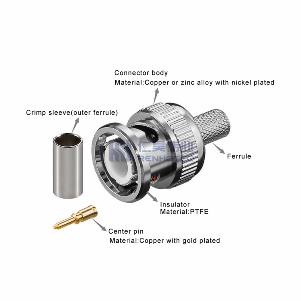 75ohm HD SDI 6g 12g Gold Plated Panel Mount Female BNC Connectors