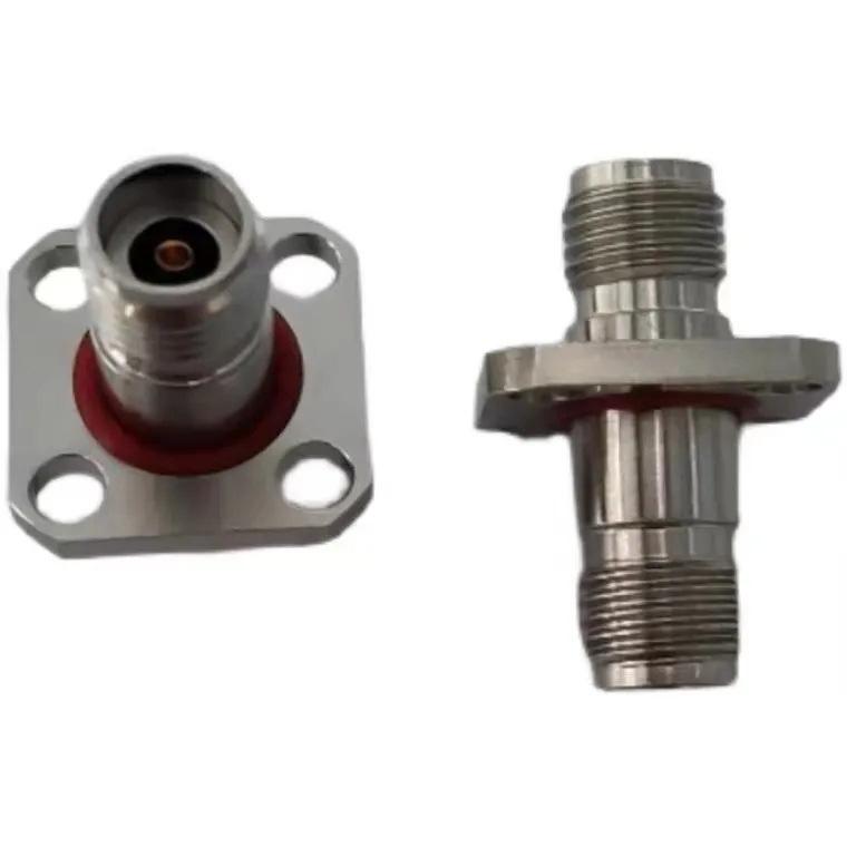 Gore Cxn3506 동축 케이블용 스트레이트 스테인레스 스틸 2.92mm 암 4 홀 플랜지 RF 동축 케이블 커넥터